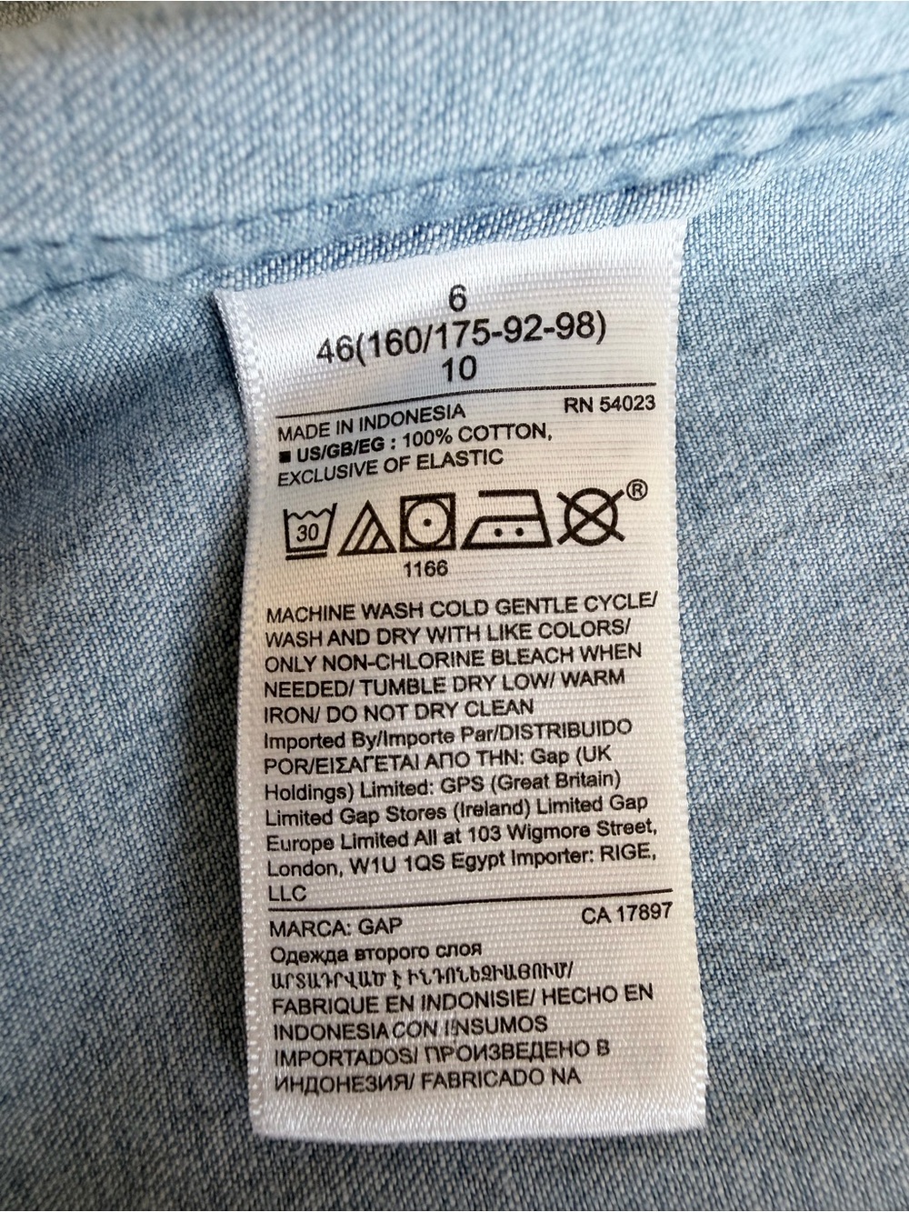 GAP Chambray Fit & Flare Mini Dress Blue Button Front Size 6 - Picture 6 of 12